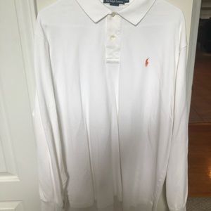 Polo long sleeve white shirt